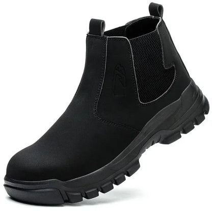 2024 Fashion Waterproof Security Work Boots – Protective Leather, Anti-Smash & Anti-Puncture Industrial Safety Shoes