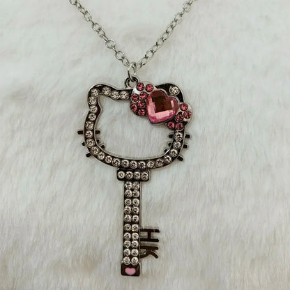 Sanrio Hello Kitty Necklace – Diamond Pendant Clavicle Chain for Girls | Birthday & Holiday Gift
