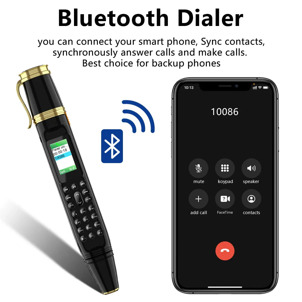 SERVO BM111 3-in-1 Magic Voice Pen Phone – Portable Dual SIM Mobile, Bluetooth Dial Recorder, and Original Telephone Device