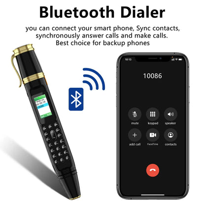 SERVO BM111 3-in-1 Magic Voice Pen Phone – Portable Dual SIM Mobile, Bluetooth Dial Recorder, and Original Telephone Device