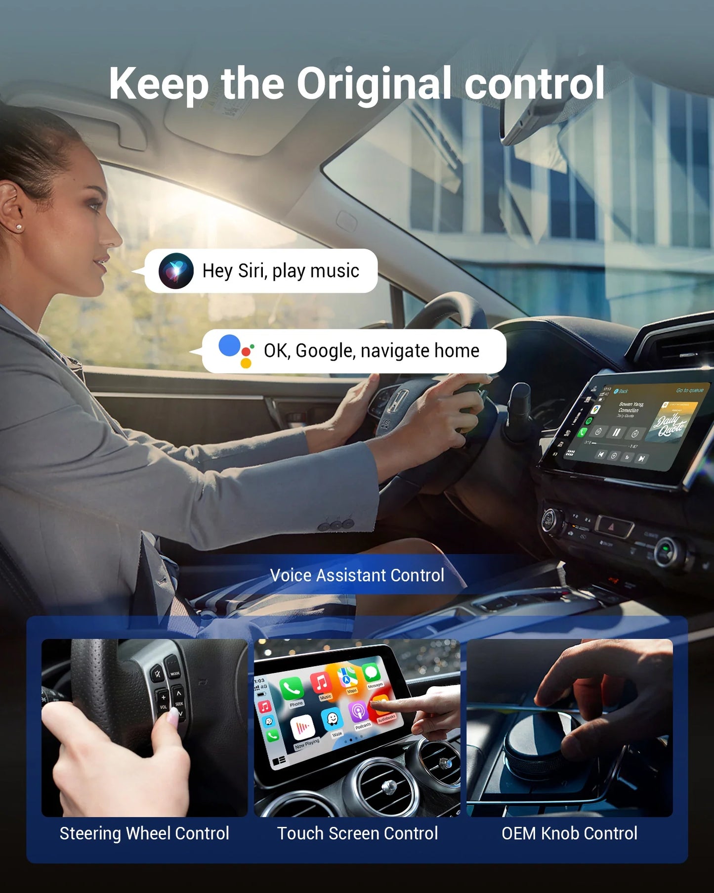 OTTOCAST Play2Video Pro Wireless CarPlay & Android Auto Adapter – YouTube, Netflix, IPTV for Kia & Toyota