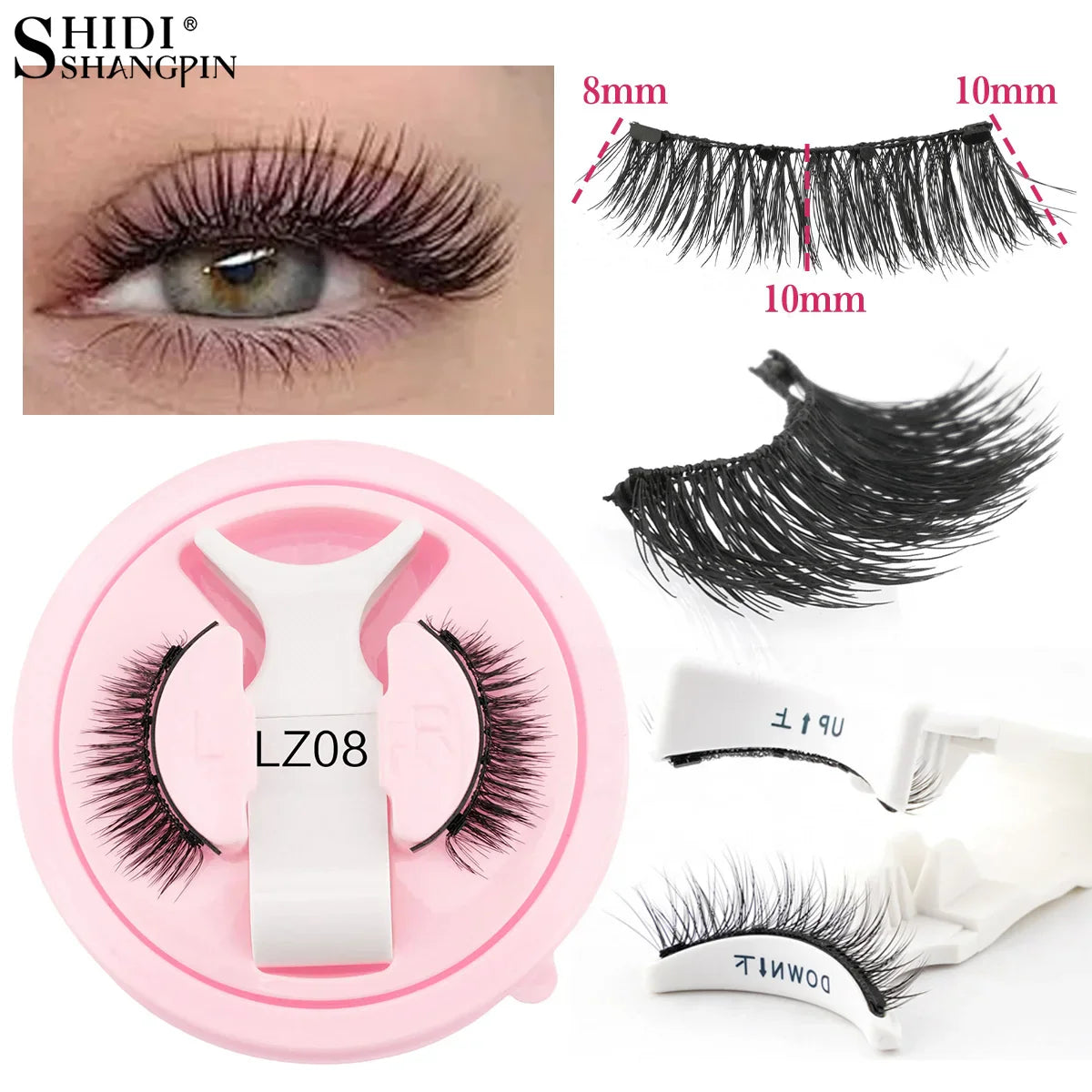 Magnetic Eyelashes Set – Handmade Fluffy Faux Mink Reusable False Lashes with Magnetic Tweezers for Natural Makeup Look