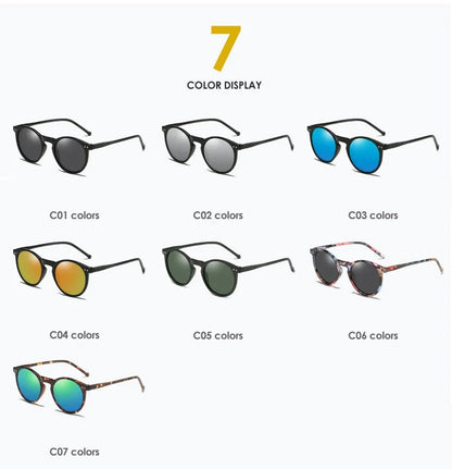 2025 Polarized Retro Round Sunglasses for Men & Women - Designer Vintage UV400 Goggles & Sun Glasses