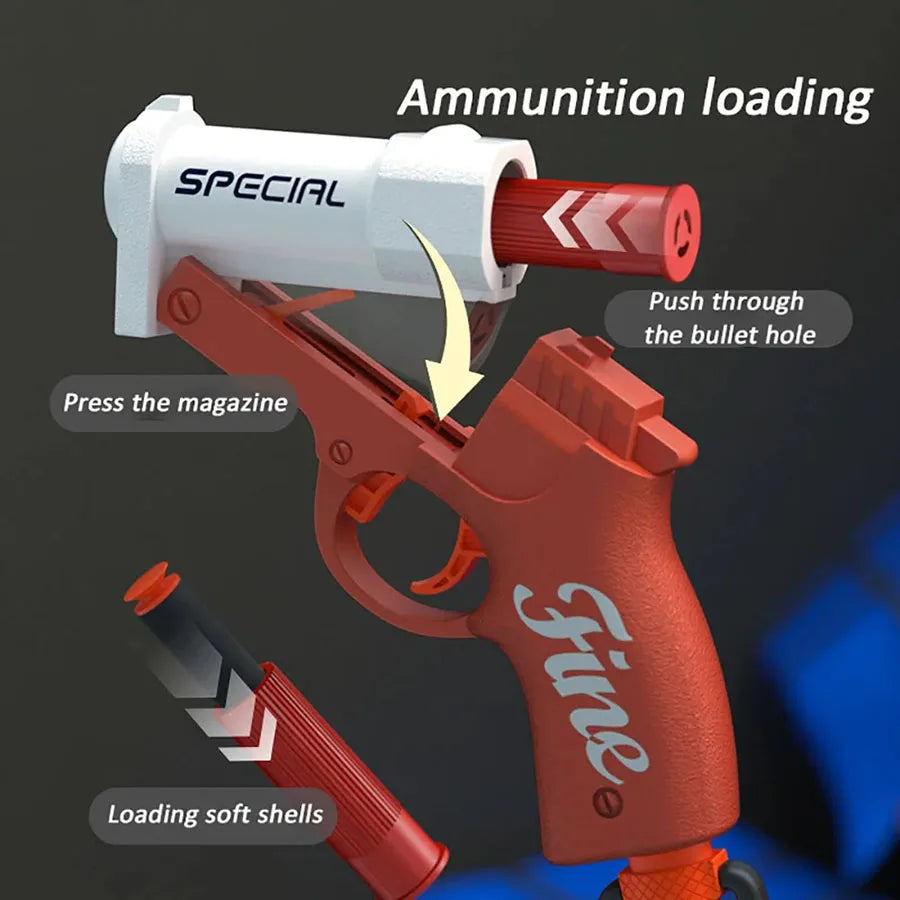Mini S686 Soft Bullet Launcher Toy Gun – Airsoft Foam Bullet Blaster for Kids, Outdoor Pistol Weapon