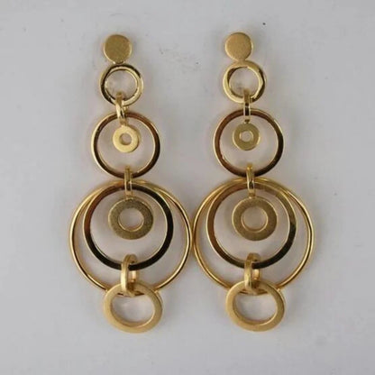 Geometric Gold Hollow Hoop Earrings for Women – Fashion Minimalist Jewelry