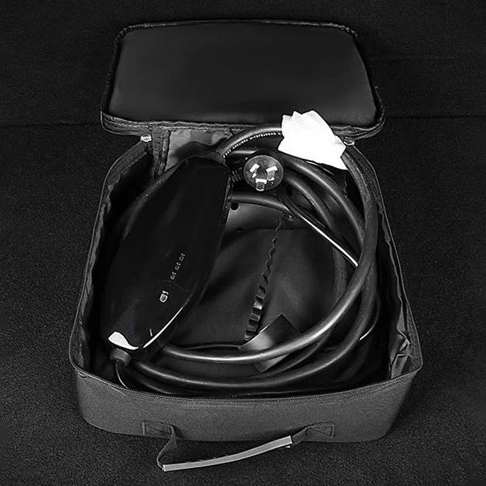 Waterproof Electric Car Charger Storage Bag – Fire Retardant EV Charging Cable & Socket Carry Case