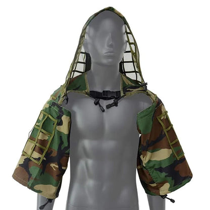 Ghillie Suit Tactical Sniper Coat – Viper Hood Camouflage Clothing for Airsoft, Paintball & Hunting, Ripstop Fabric