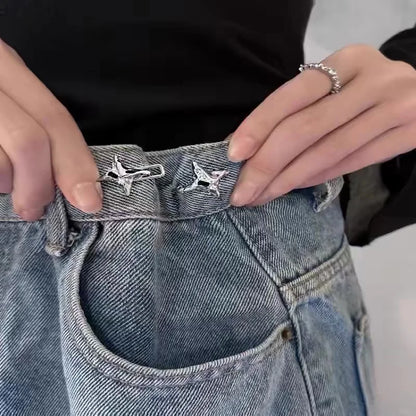 Four-Pointed Star Adjustable Waist Tightener Buckle – Fashion Jeans Waist Cincher Clip Accessory