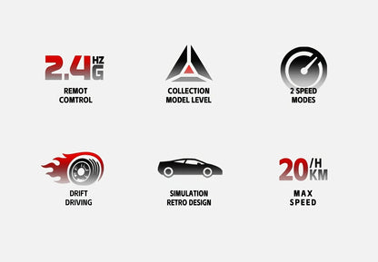 New 1:24 High-Speed RC Drift Car — 20KM/H 4WD Remote Control Racing Vehicle with Replaceable Tires, Competition Toy for Kids