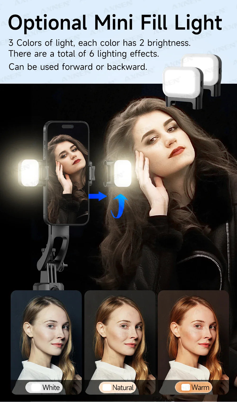 C17 AI Smart Gimbal Tripod – Foldable 360° Selfie Stick with Auto Face Tracking Quadruped Mobile Phone Holder