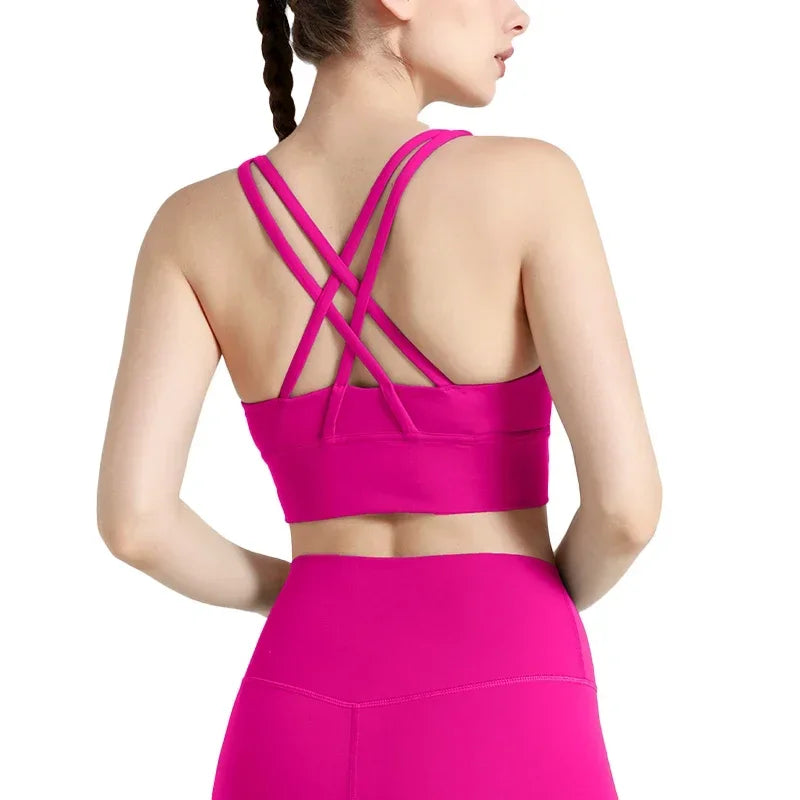 Women’s Sexy Crossback Yoga Sports Bra — Breathable, Quick-Dry, Shockproof Fitness & Running Bra