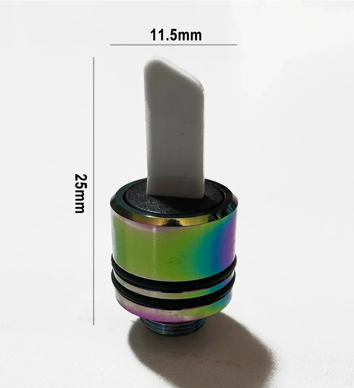 510 Ceramic Hot Knife Heat Tip Coil with Cover Cap – Wax Cutting Heating Element Accessory Tool 11.2mm Black Silver Rainbow Finish