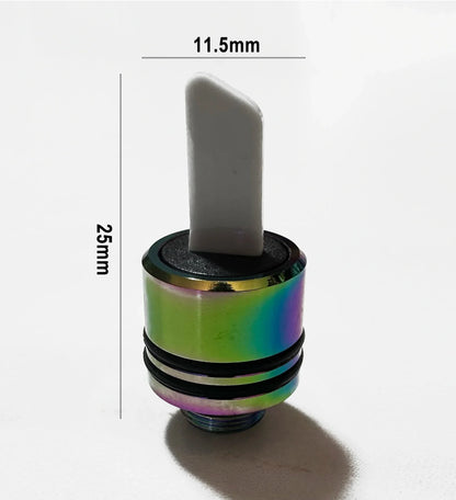 510 Ceramic Hot Knife Heat Tip Coil with Cover Cap – Wax Cutting Heating Element Accessory Tool 11.2mm Black Silver Rainbow Finish