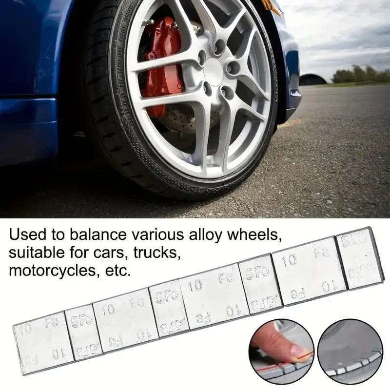 8/16PCS Car Wheel Balance Weights – Adhesive Iron Tire Balancer Blocks for Cars, Trucks & Motorbikes Wheel Fitting Kit