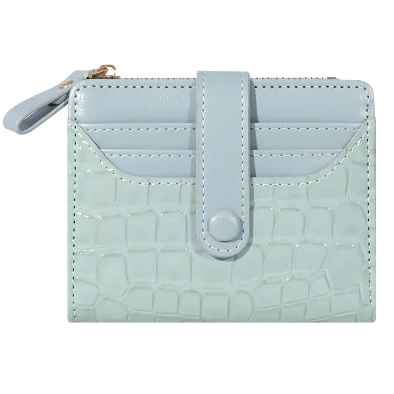 Elegant Women’s Multi-Card Wallet – PU Leather Double Zip Clutch Purse with Crocodile Pattern Storage Bag
