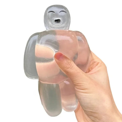 Squishy Transparent Jelly Robot Toy – Super Soft Slow Rebound Kawaii Squeeze Toy for Stress Relief and Fun