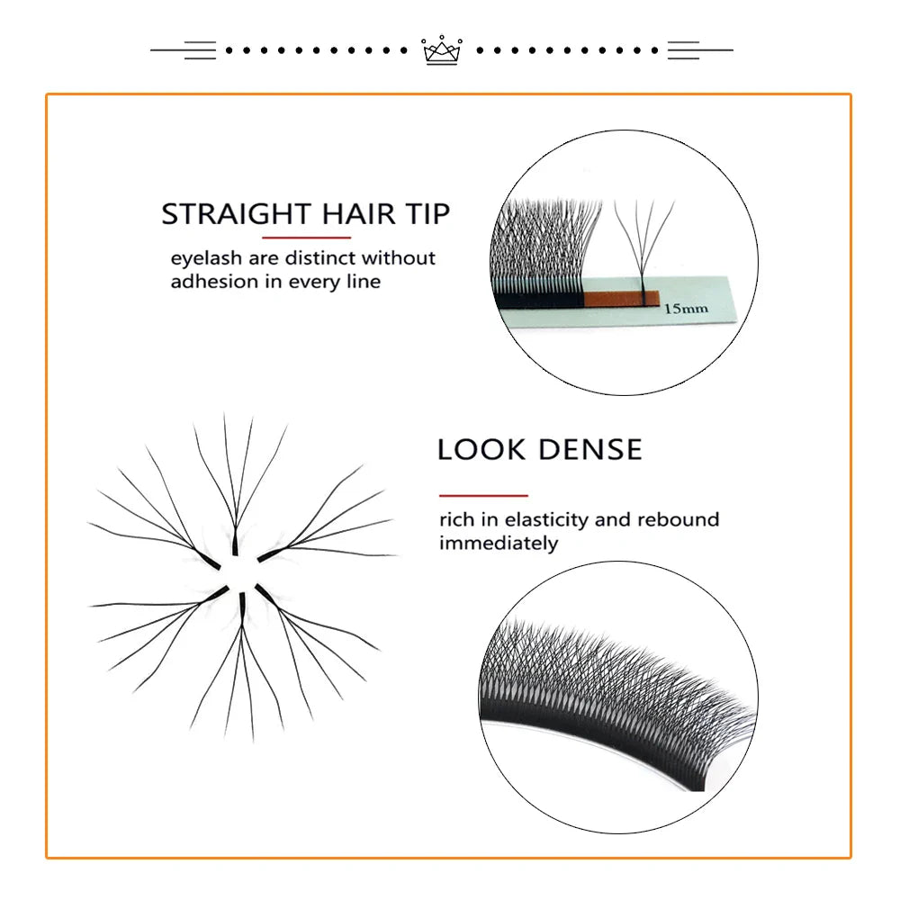 4D-5D W Eyelash Extension – Fluffy Volume Mink & Faux Mink Premade Fans, Dolly Hybrid 3D Lashes