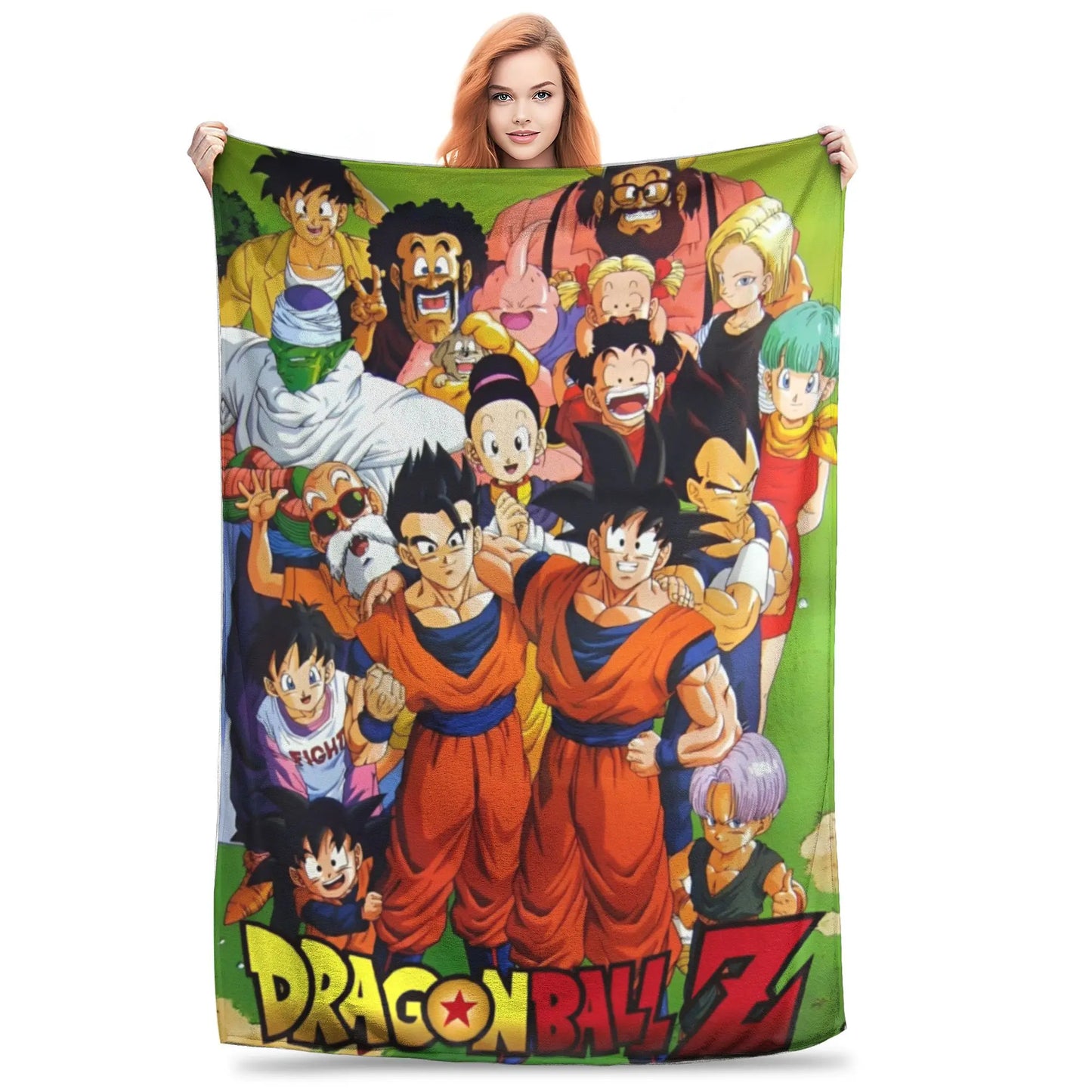 Dragon Ball Z Anime Blanket – Goku Flannel Throw for Bed & Sofa, Warm Cozy DBZ Blanket for Spring & Autumn