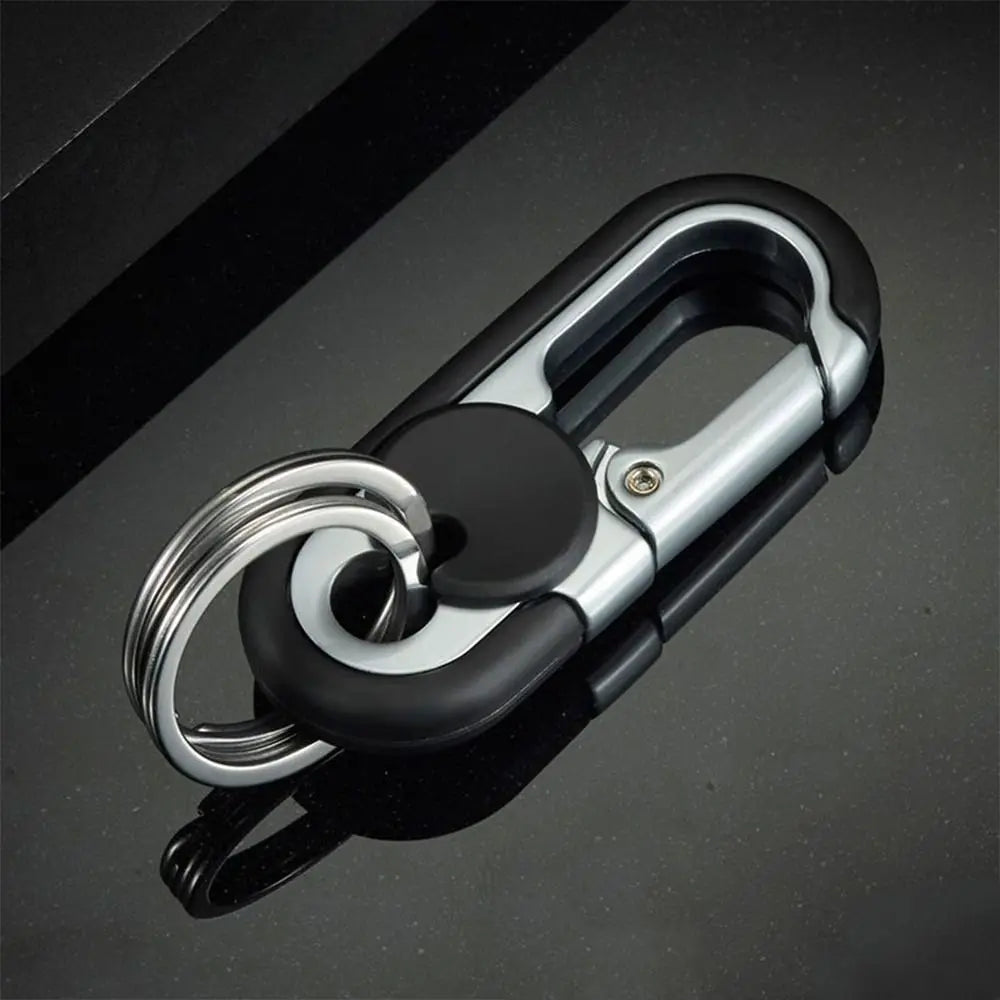 Double Ring Keychain: Men's Fashion Business Key Holder - Metal Key Buckle for Auto Car Styling Accessories
