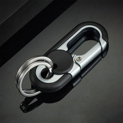 Double Ring Keychain: Men's Fashion Business Key Holder - Metal Key Buckle for Auto Car Styling Accessories