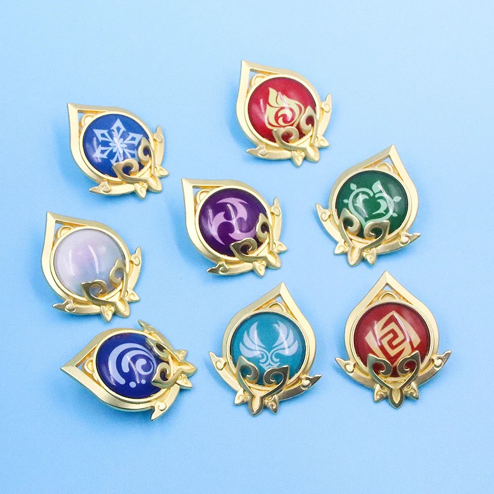 Genshin Impact Sumeru Vision Brooch Pins - Tighnari Collei Dori Nilou Element Badge Cosplay Lapel