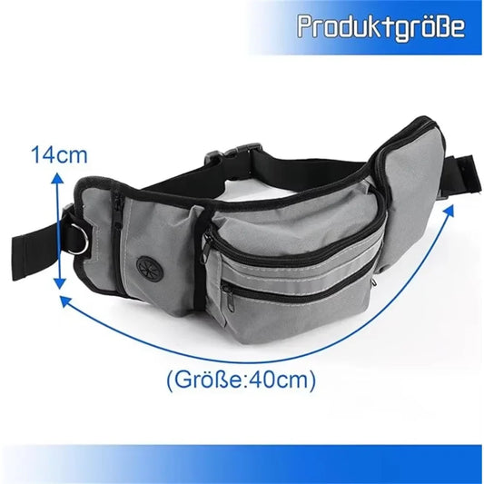 Dog Training Walking Bag – Hands Free Treat Pouch Waist Bag, Pet Snack Feeder, Pocket for Dog Bowls & Water Cup