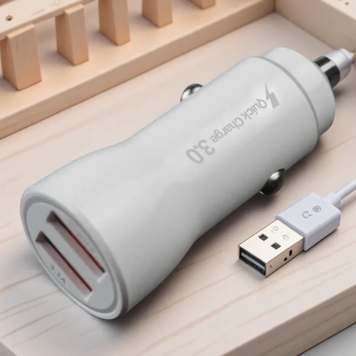 33W Dual USB Fast Car Charger Adapter Smart IC 3.1A Flush Fit Cigarette Lighter Power Supply for Vehicles with High-Speed Charging Support