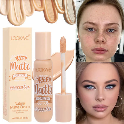 Waterproof Matte Liquid Concealer – Moisturizing Cream for Acne, Dark Circles, Face Contouring & Foundation Makeup