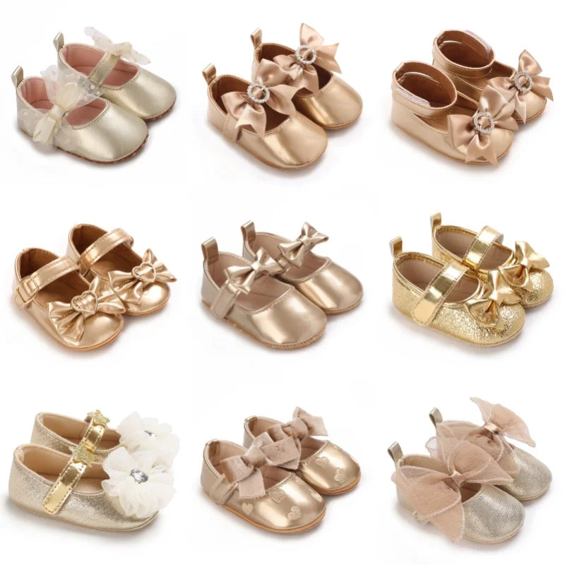Infant Princess Pre-Walker Shoes - Bowknot Soft Sole Sandals for Baby Girls 0–1 Year