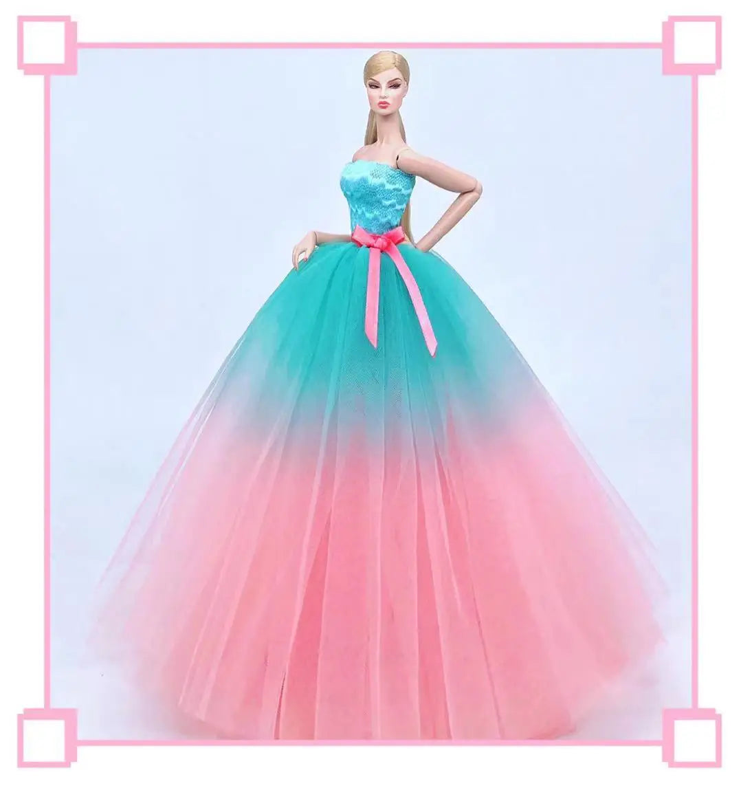 Genuine Barbie Doll Clothes Accessories — 30cm Princess, Wedding & Evening Dresses Lot with Gowns and Skirts