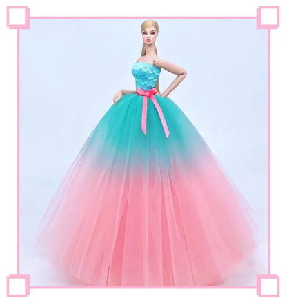 Genuine Barbie Doll Clothes Accessories — 30cm Princess, Wedding & Evening Dresses Lot with Gowns and Skirts