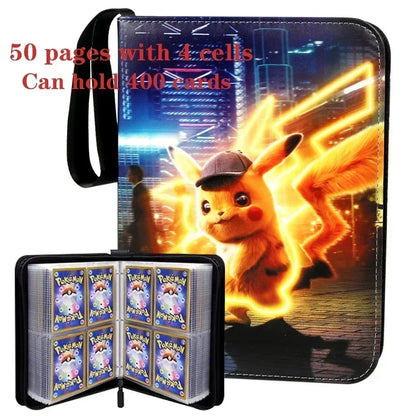 400PCS Pokémon Album Binder – PU Zipper Photo Card Holder for Trading Cards, Letters, and Collectible Hobby Folder