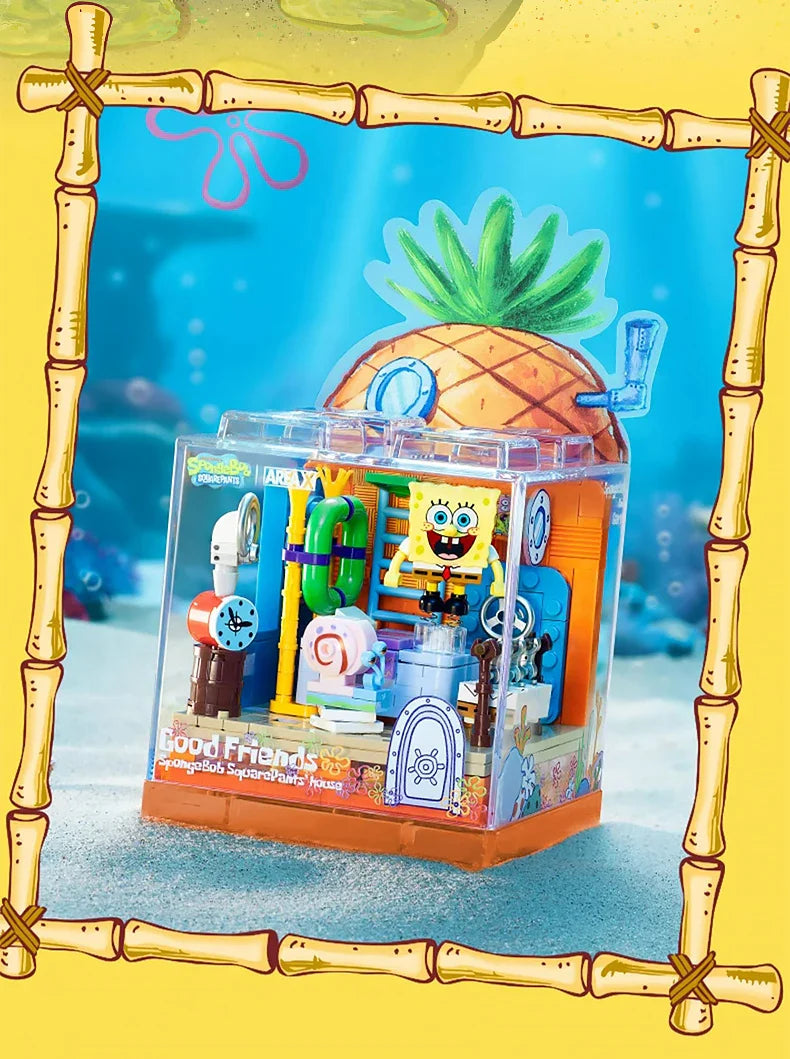 Spongebob Building Blocks Set — Patrick Star, Krusty Krab & Squidward Tentacles Desktop Model Toy for Kids & Gifts