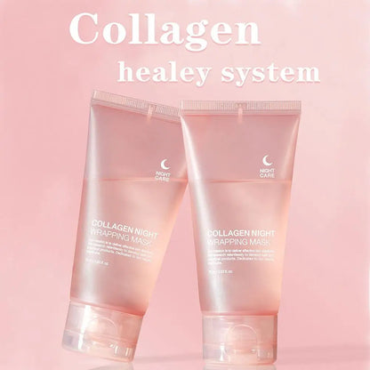 Hydrolyzed Collagen Overnight Facial Mask - Peel-Off Hydrating & Firming Mask, Reduces Sagging & Dullness, Boosts Elasticity