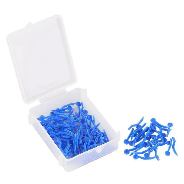 100pcs Disposable Dental Wedges – Plastic Arc Concave Diastema Wedges with Circular Hole for Dentist Use
