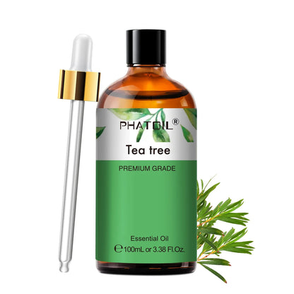 PHATOIL 100ml Aromatherapy Essential Oil Set – Lavender, Rose, Vanilla, Eucalyptus, Sandalwood & Pine Needles for Diffusers & Candle Making