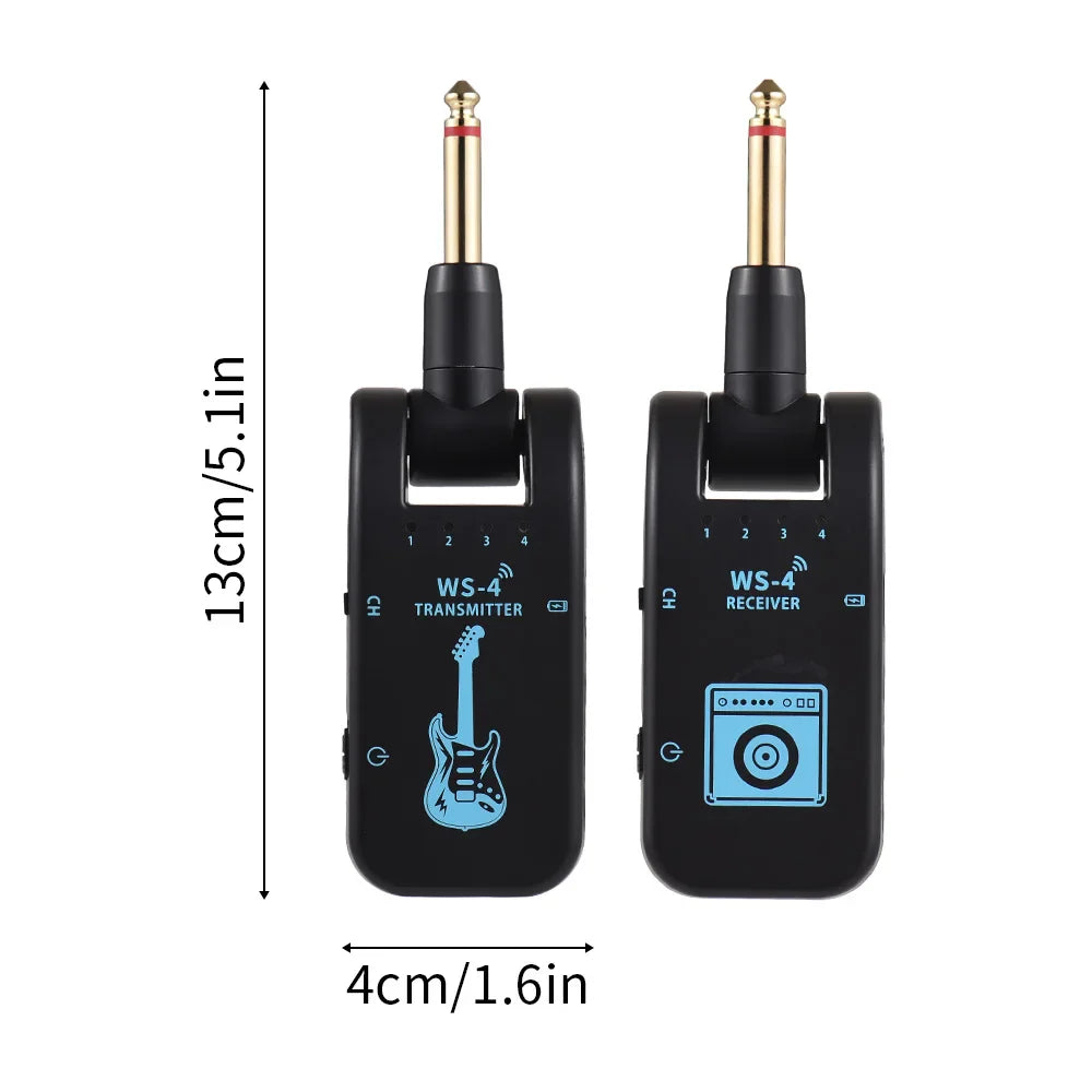 2.4G Wireless Guitar System – Transmitter & Receiver Set for Electric Guitar & Bass, 48K/16bit Real-Time Transmission