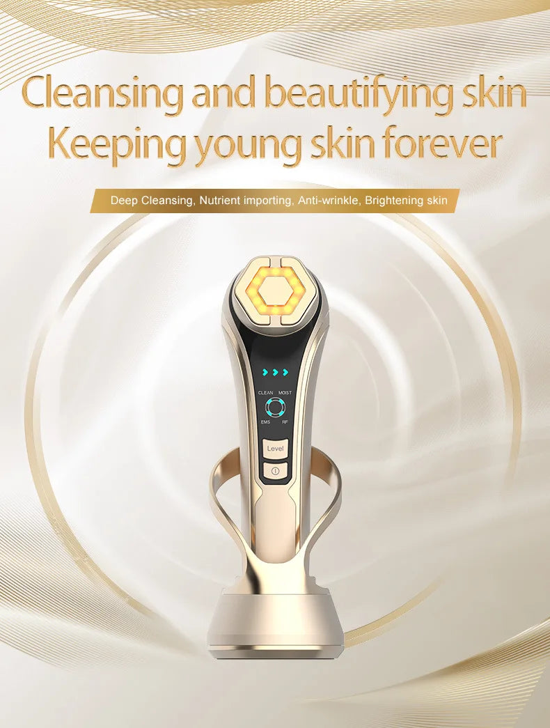 New RF Facial Lifting & Firming Beauty Device - EMS Microcurrent Rejuvenation, Home Face Care Tool, Perfect Gift Idea        4o