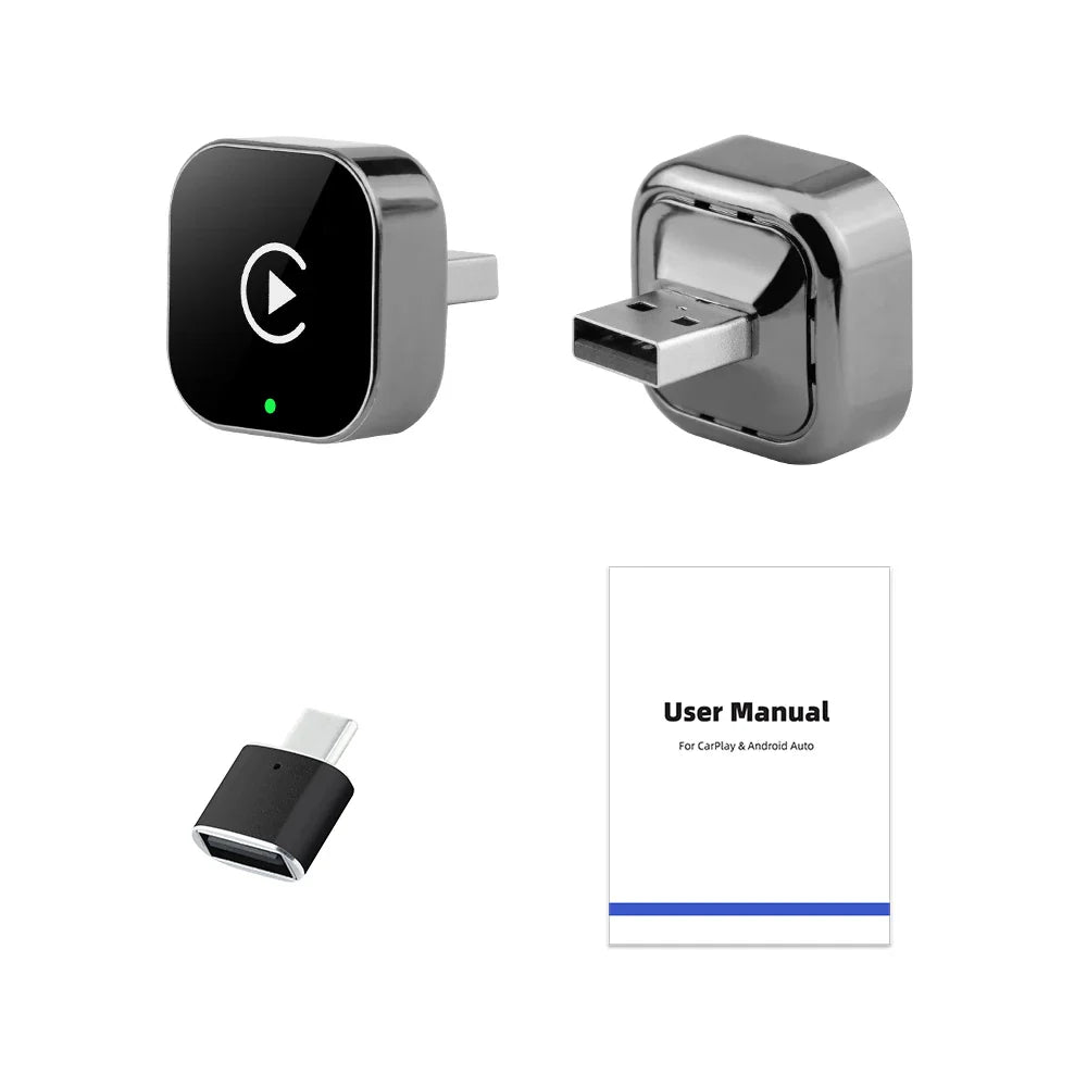 EKIY 2-in-1 Wireless CarPlay & Android Auto Adapter — AI Smart Box for Cars with Wired CarPlay Support