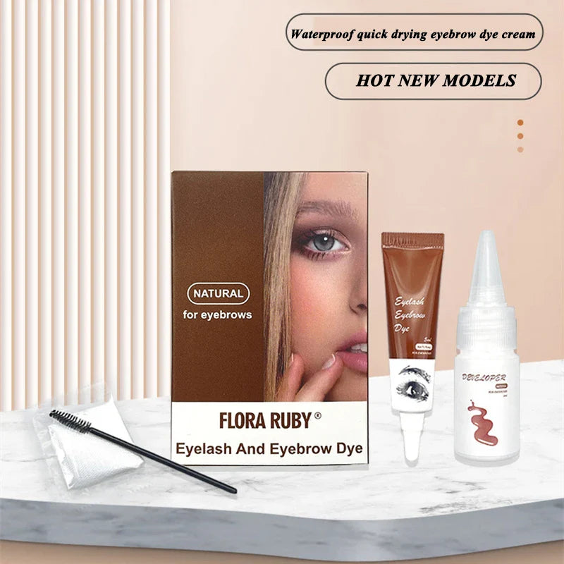 15-Minute Fast Henna Eyelash & Eyebrow Dye Tint Kit – Professional Easy Dye Gel in Brown & Black for Perfect Eyebrows