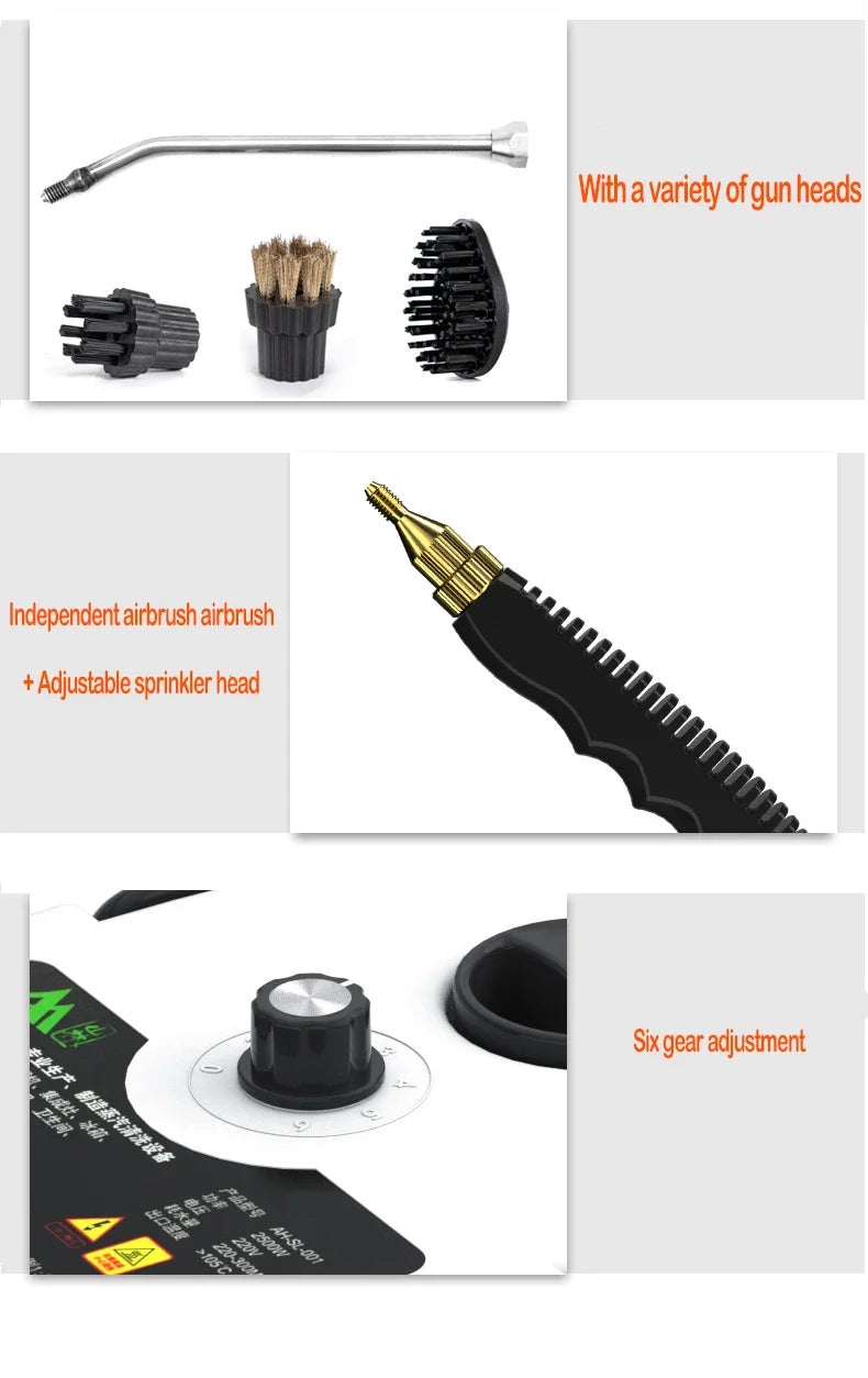 High-Temperature Steam Cleaner - Sterilization for Air Conditioning, Kitchen Hood, Home & Car, 110V US Plug / 220V EU Plug