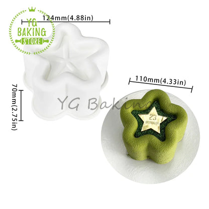Dorica Silicone Dessert Mold — Single Bento Round, Heart, Square & Star Pudding, Mousse & Chocolate Baking Pan for DIY Cakes and Pastries