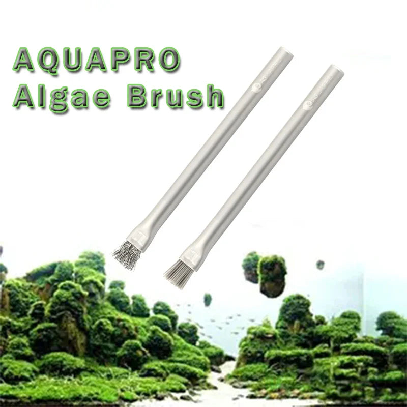 Aquapro Algae Brush – Stainless Steel Aquarium Cleaning Tool for Fish Tank & Plant Care, ADA Quality