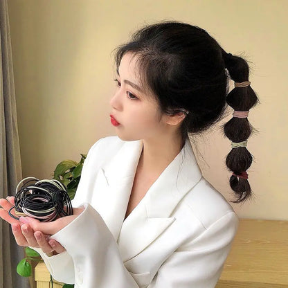 100PCS Hair Ties Elastic Rubber Bands - Thin Ponytail Scrunchies for Women & Men, Hair Accessories