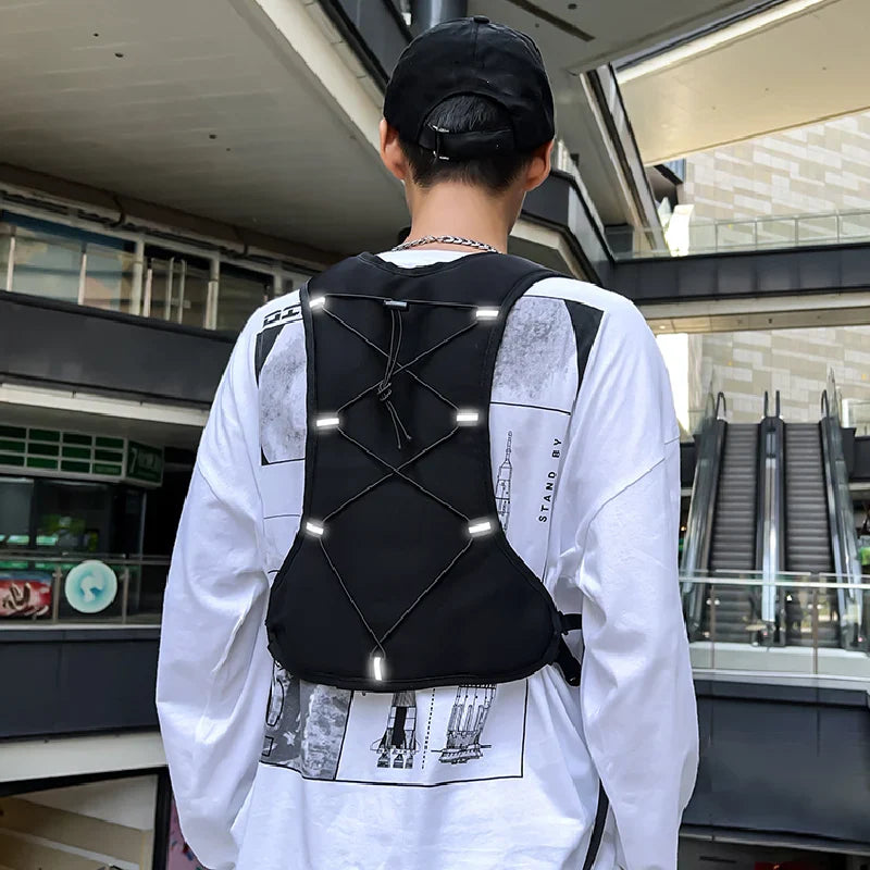 Hip-Hop Streetwear Chest Rig Bag for Men — Waterproof Tactical Vest Pack with Nylon Pockets for Fashion & Functional Storage