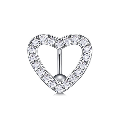Trendy Women’s Belly Button Ring – Stainless Steel Dangle Navel Piercing with Crystal Flower Punk Jewelry
