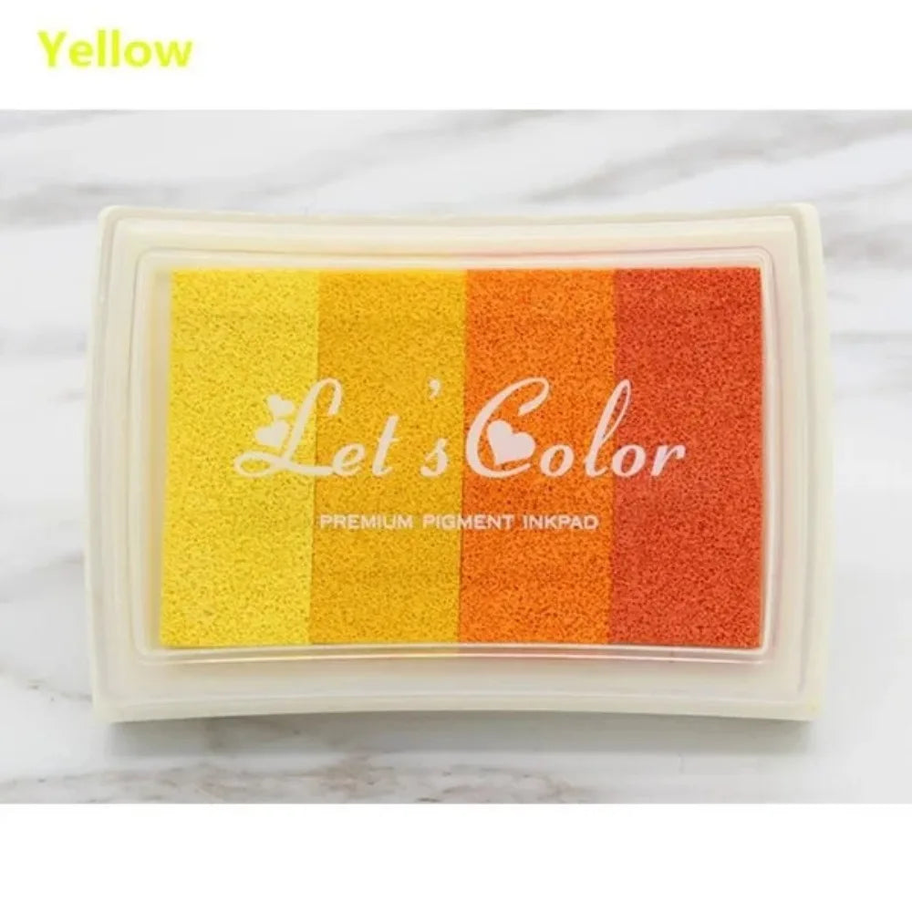 Durable Printing Ink Pad Set – Four-Color Gradient DIY Fingerprint Sponge for Creative Stationery Decoration