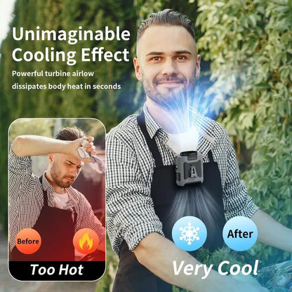 Socool 10000mAh Portable Waist & Neck Fan — Handheld Ultra-Strong Wind with Phone Charging & LED Light for Outdoor Work