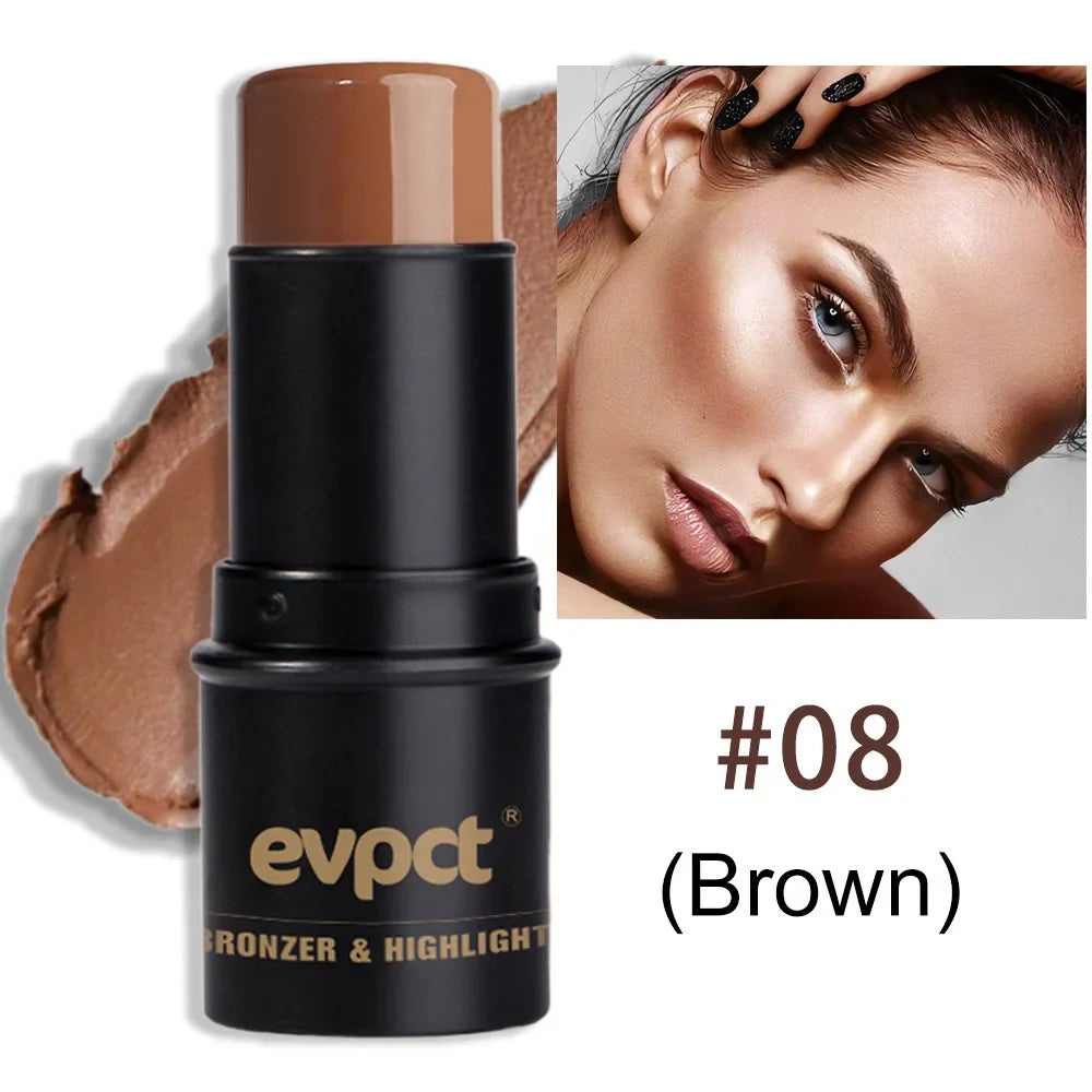 Highlighting & Bronzer Stick - Face Brightening Blusher, Rouge Concealer Pen, Long-Lasting Corrector & Nose Contouring Cosmetics