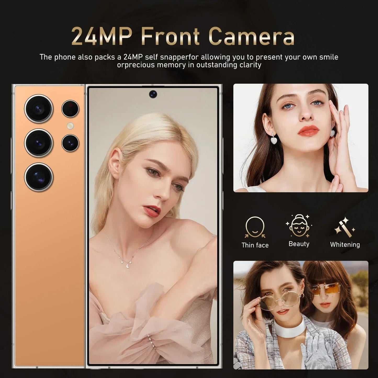 FUFFI-S25 Pro Android Smartphone – 6.8” Display, 12GB RAM, 512GB ROM, Dual SIM, 24+48MP Cameras, 6000mAh Battery